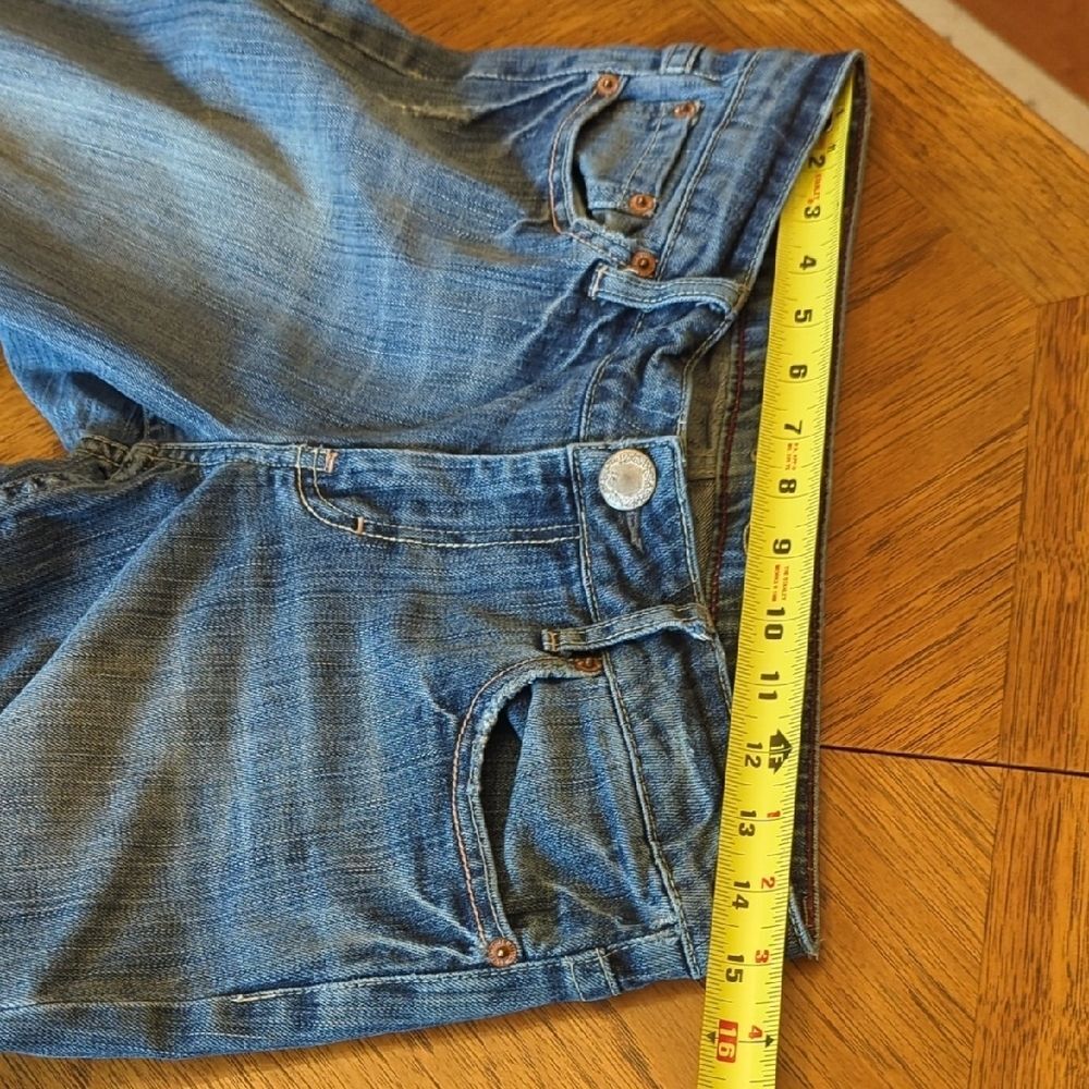 Y2K American Eagle Outfitters Classic Blue Jeans Lightly Distressed Hipster - Picture 7 of 14